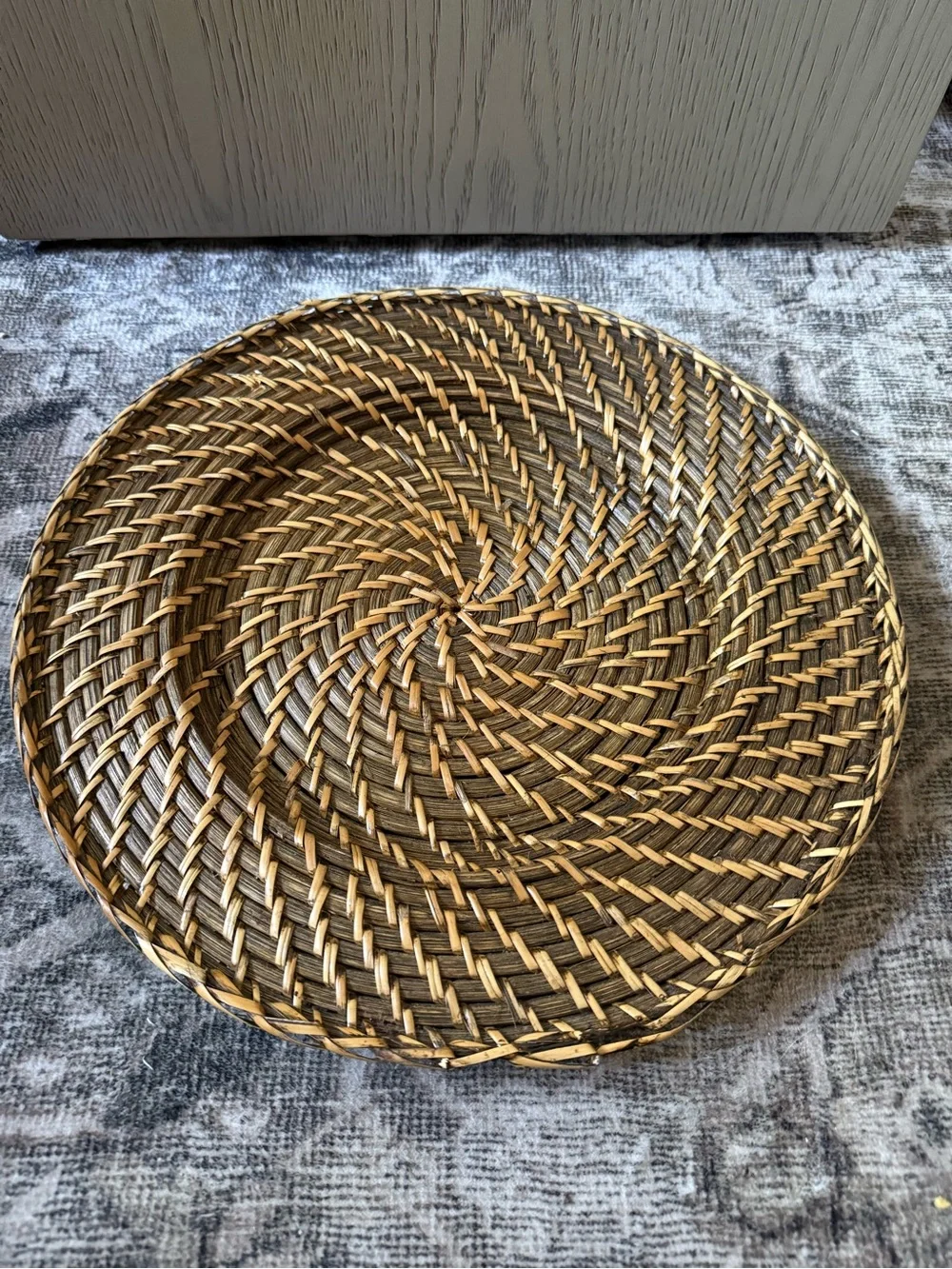 Woven Rattan Charger Plates-Six Total